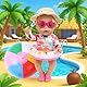 WanderGo Schwimm-Set 6 Stück Badeanzug Puppen Set Puppenkleidung Sommer mit Hut Strandball Schwimmring Schuhe Brille für 35–45 cm Puppen