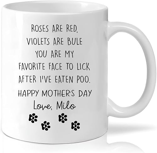 Miniatura 3 de Regalos para el día de la madre para el día del padre y el perro las rosas personalizadas son rojas y violetas son azules eres mi cara favorita para