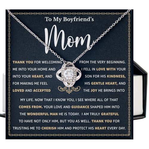 Mapileng To My Boyfriends Mom Necklace Thoughtful Gift from Girlfriend Sentimental Jewelry for Mothers Day Birthday & Christmas