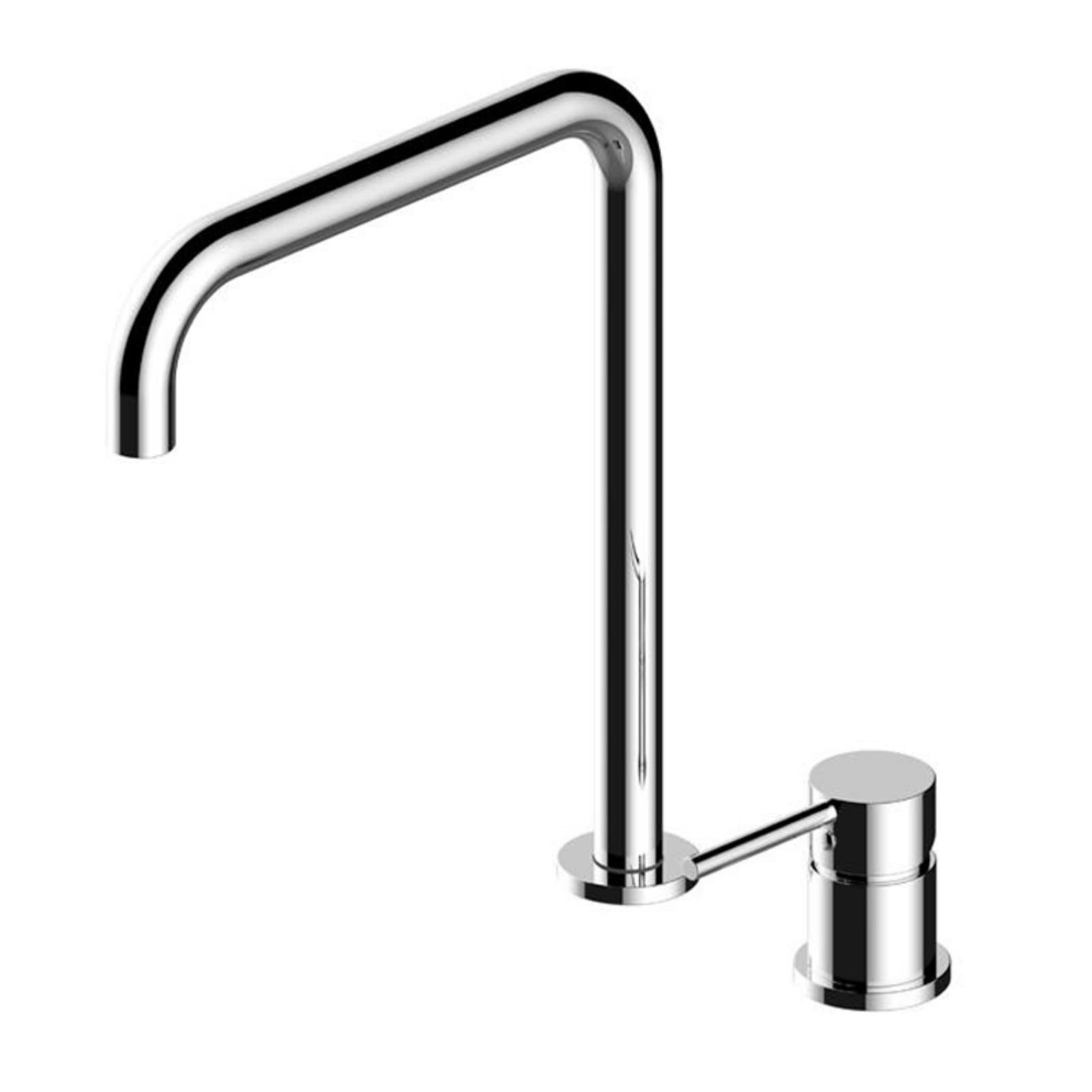 Robinet de cuisine rotatif en laiton noir mat pour une cuisine moderne et épurée