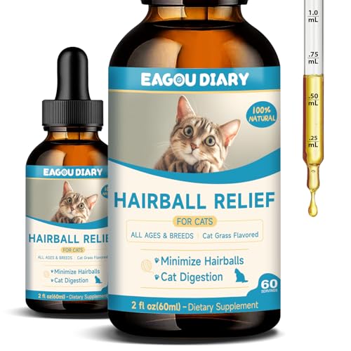 Anti-Haarball Katzen Tropfen - Katzen Haarballen AuflöSen, Darmflora Aufbauen, Haarspindelbehandlung für Katze mit Lysin, Faser, Vitaminen, für...