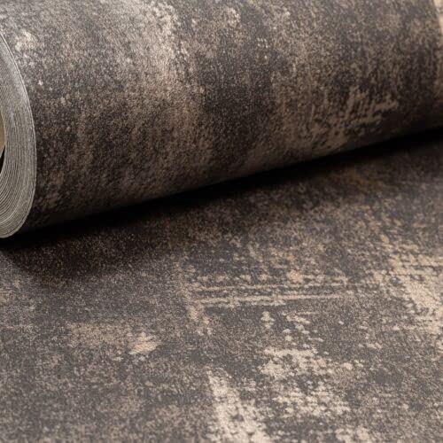 SOPHIE LAURENCE Industrial Distressed Concrete Charcoal Metallic Copper Accent Wallpaper – for Modern and Timeless Wall Designs – Size – 10 X 0.53 M for 5.32 sq m Coverage Area