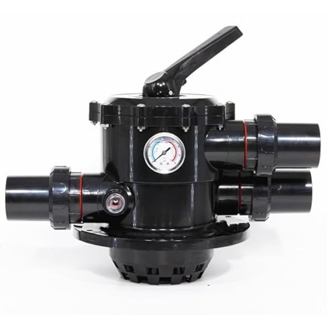 Swimming Pool Multi Port Valve 2 inch Top Mount MultiPort Valve Replacement for Swimming Pool Sand Filter Water Filter System Machine, ABS material with heavy-duty plastic handle