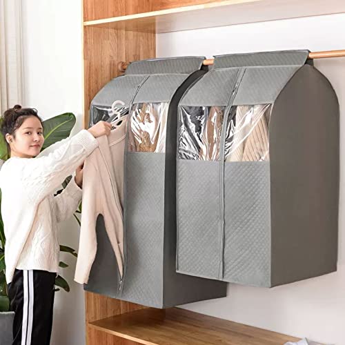Storage Bags for Clothes,Enclosed Hanging Garment Bags for Closet Storage Made of Non-woven Fabric Transparent Window Fully Enclosed Waterproof and Dustproof2