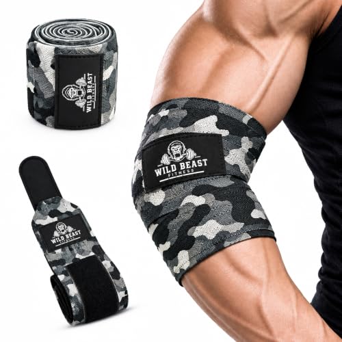 Elbow Wraps for Weightlifting, 41" Adjustable Strap for Gym Powerlifting