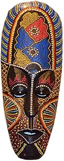Black Temptation Small African Mask Crafts Wall Hanging Southeast Asian Style Wooden Mask Wall Art Decor for Home Bar Pub,Random Pattern