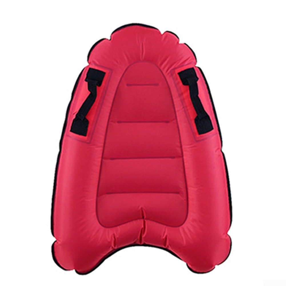 Kids Inflatable Surfboard, Secure Floating Kickboard for Swimming Lessons, Compact Water Sport Board with Handles for Beginners(Red)
