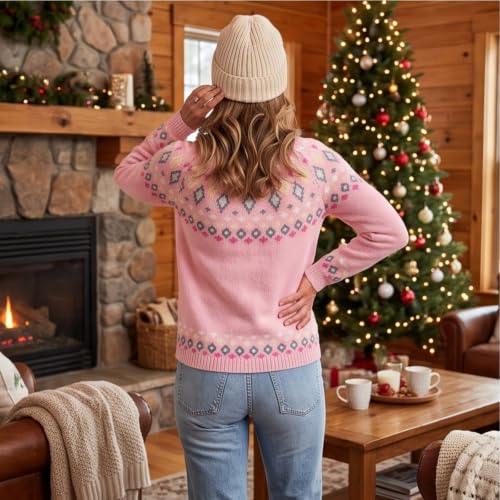 Oversized Sweaters for Women Casual Crewneck Contrast Knit Sweater Tops - image 5