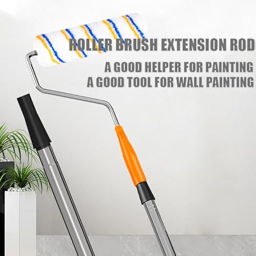 Cobenga 4-teilige Verlängerungsstange für Farbroller aus Edelstahl, Farbroller-Verlängerungsstange mit Schraube, 4 Abschnitte à 1,6 m
