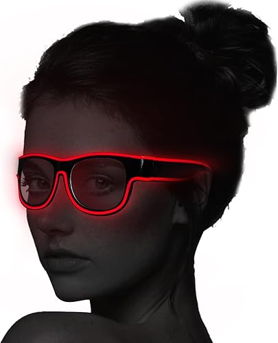 Miniatura 9 de YouRfocus Paquete de 2 lentes de luz LED inalámbricas que brillan en la oscuridad para fiestas rave, EDM (verde + rosa)