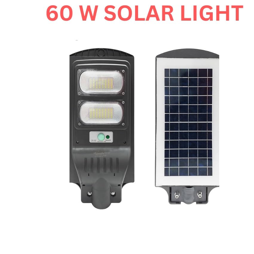 Image of Solar Street Light All in One IP65 Water Resistent Weather Resistent Remote Control Auto ON /Off Motion Sensor Street Light (60W Two Window, 1)