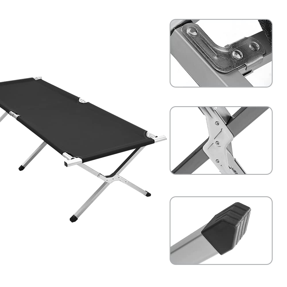 Lit de Camp Pliable 1 Personne avec Chaise Camping Pliante Lot de 2 150 kg Impermeable Facile a Ranger Voyage Randonnee