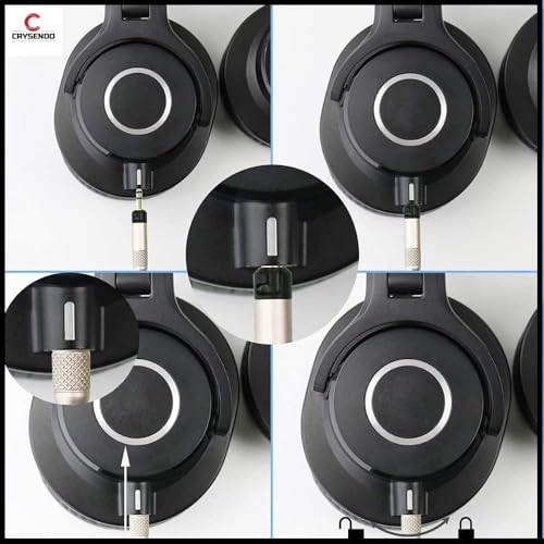 Image of Crysendo 1.7m Coiled Audio Cable for Au-dio Tech-nica, Se-nhe-iser, Pioneer HDJ-X5 Cable Headphones | 12mm TRS Suitable for Audio Player | Replacement PVC & Copper Wire | Pack of 1 (Black)