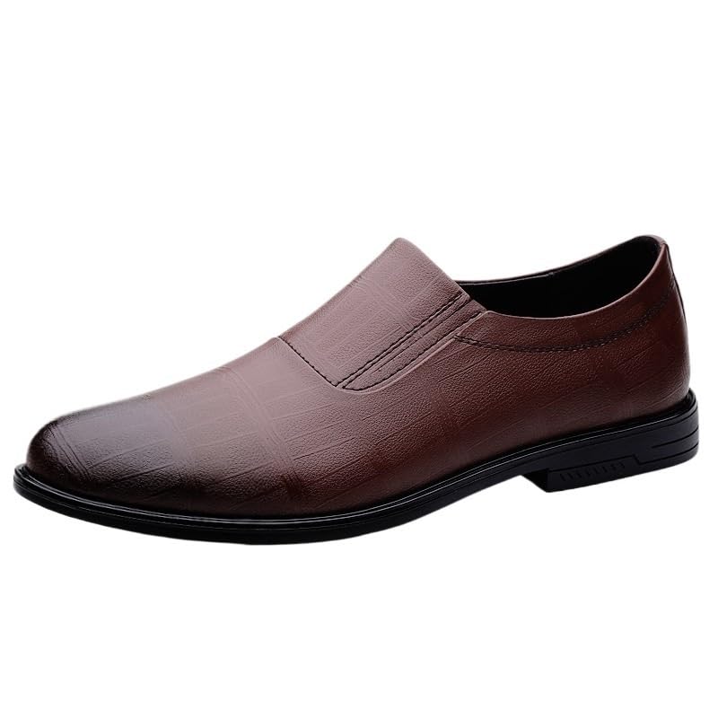 Formal Shoes Dress Oxford for Men Working Comfort Orthopedic Top-Grain Leather Breathable Slip On Anti-Slip Office Business