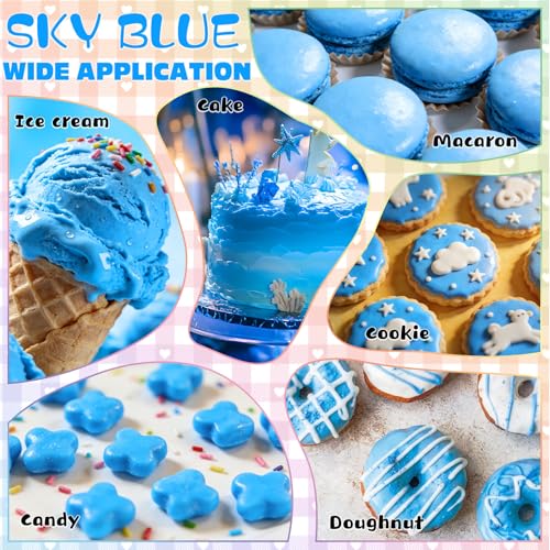 Image of Sky Blue Natural Food Coloring - 50ml Plant Based Food Dye, No FD&C & Artificial Dyes, Gluten-Free, Food-Grade, Vibrant Liquid Colors for Icing, Baking, Cake Decorating, Frosting, Fondant, Slime - 1.69 Fl.Oz Bottles