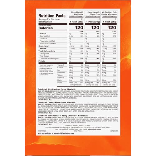 Image of Goldfish Bold Mix Variety Pack Snack Crackers, 1 oz Snack Packs, 30 Ct Box