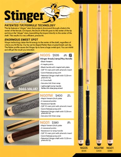 McDermott Stinger NG01W Taco de Billar con Estuche Duro miniatura 5