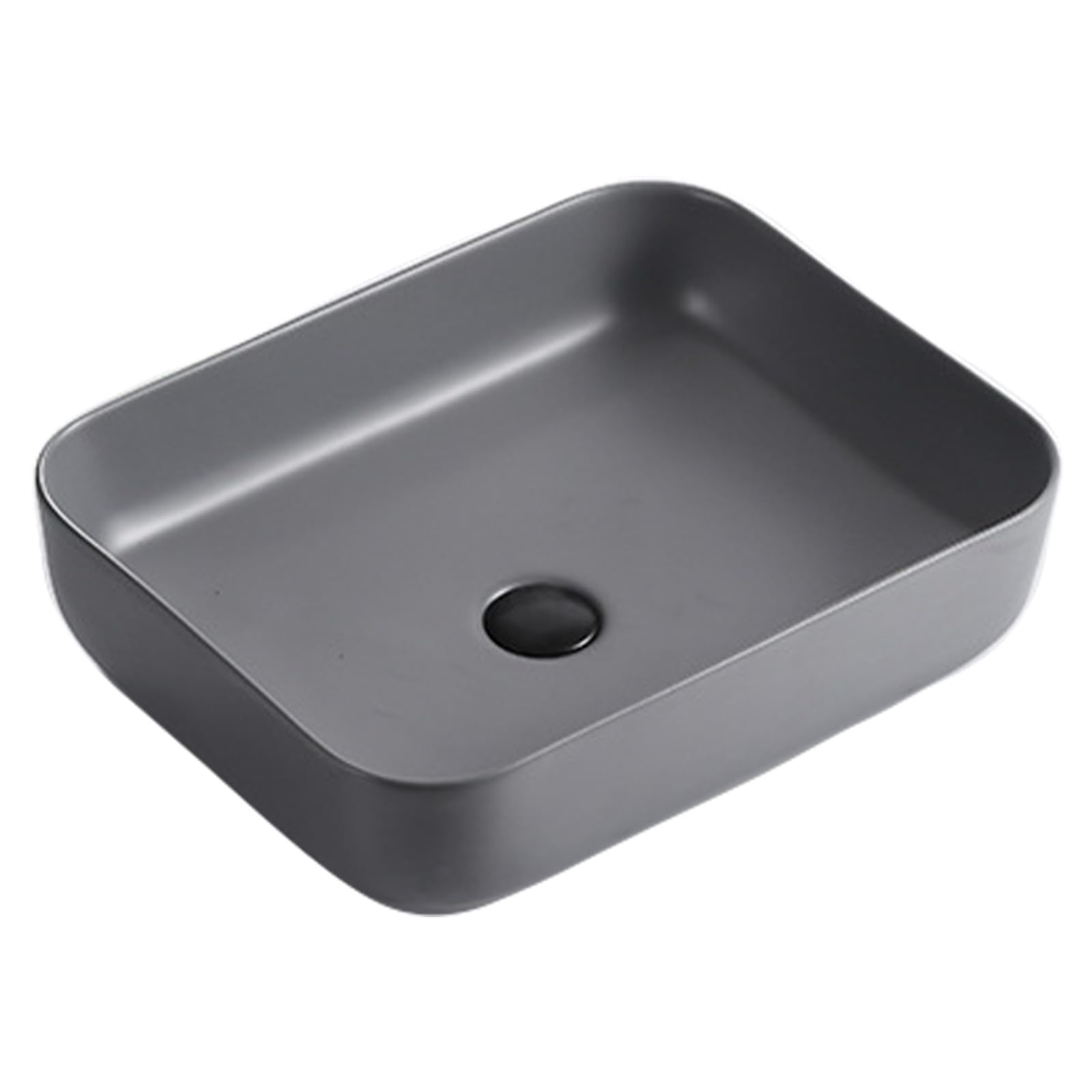 Ceramic Bathroom Sinks, Countertop Wash Basin, Artistic Vessel Sink, Easy to Clean, Suitable for Cloakroom, Bathroom, and Toilet (Grey, 495x390x140MM)