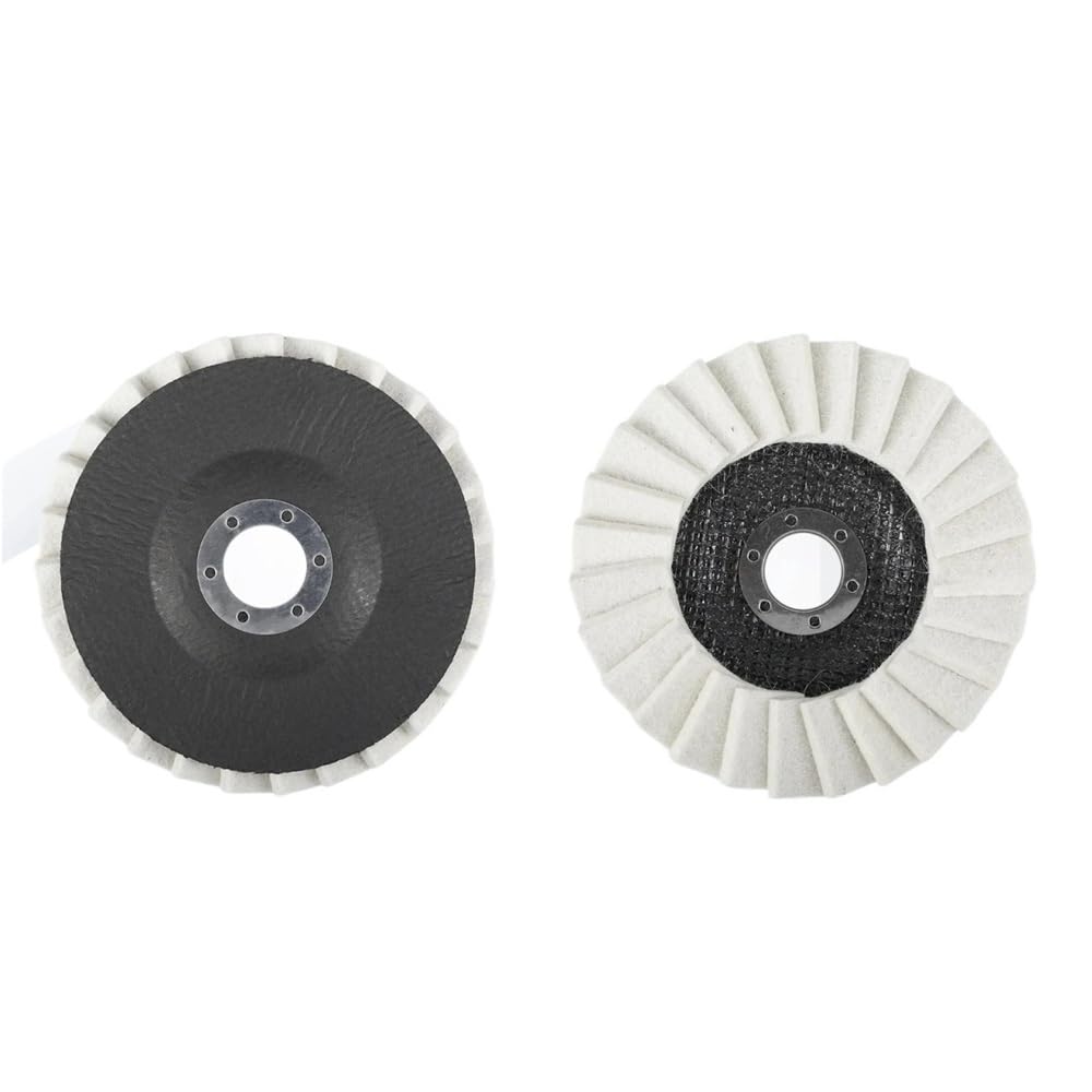 Muela abrasiva Disco de láminas lana 130 mm for pulir metal, 10 unidades, disco pulido fieltro, accesorio for amoladora
