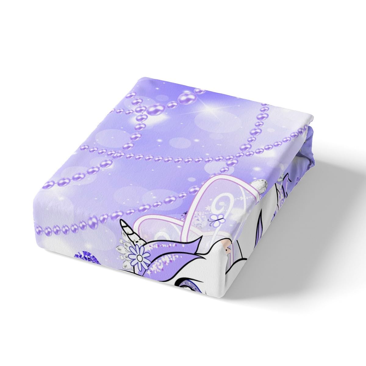 Juego de sábanas de unicornio tamaño King con 2 fundas de almohada, estampado floral, juego de sábanas de unicornio para niñas, juego de ropa de cama de unicornio morado oscuro para niños, niñas y