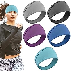 Tipos De Cintas De Correr 5 Piezas Cinta Pelo Deporte Mujer Diadema Yoga Deportiva 22.5x10cm Algodón Cintas Pelo Elástica Banda Cabeza para Correr Ciclismo Yoga Fitness Entrenamiento Maquillaje