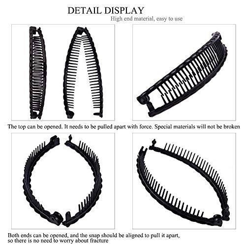 Bananna Clips Hair Banana Hair Clips For Women Long Thick Fine Hair Classic Clincher Comb Black Brown Vintage Claw Clips Fishtail Hair Comb Ponytail Holder Clamp Hair Accessories #TOP3