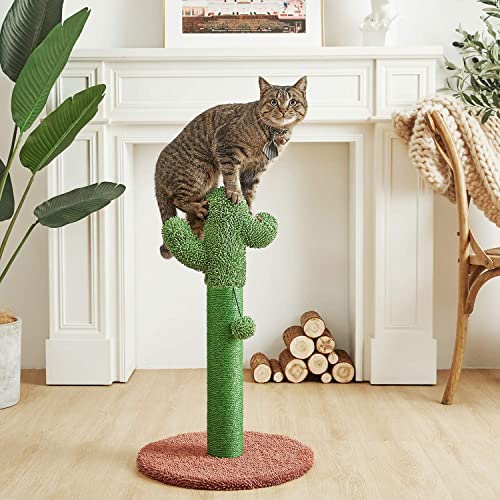 Catinsider 25.6" Cactus Cat Scratching Post With Dangling Ball For Cats Brown #TOP4