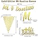 Gold Glitter Mi Bautizo Banner Mi Bautizo Cake Topper Decorations Glitter Triangle Flag Banner First Holy Communion Decorations for Baby Shower Baptism Girls boys Christening Celebration Decor