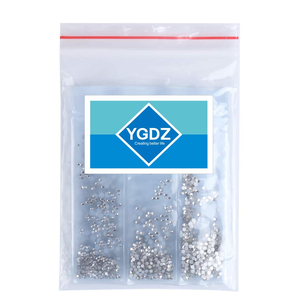 1728 diamantes de imitación para uñas, piedras de cristal transparentes con parte trasera plana, diamantes de imitación para uñas, manualidades, 288 unidades para cada tamaño (SS3 4 5 6 8 10) 7
