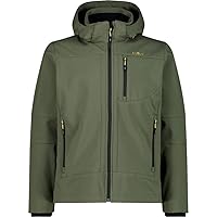 CMP - Giacca in Softshell da Uomo con Cappuccio Removibile, Oil Green