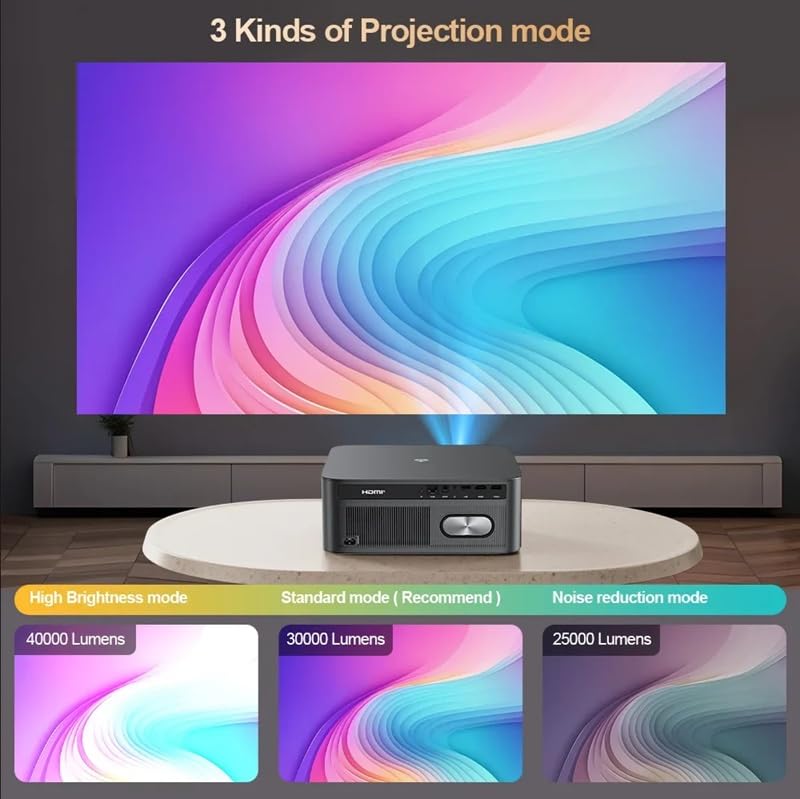 Image of 4K HDR10+ AUN Legend Extreme Projector 4K Ultra HD, MEMC, 32000 Lumen & HDMI ARC, 1080p Native, AI Fully Automatic, Optical Audio Out, YouTube Hotstar Prime, Android 11 2GB 32G Mini LED Projector