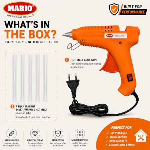 Add Mario 100W Hot Melt Glue Gun for Crafting, DIY and Repair, 5 - Image 4