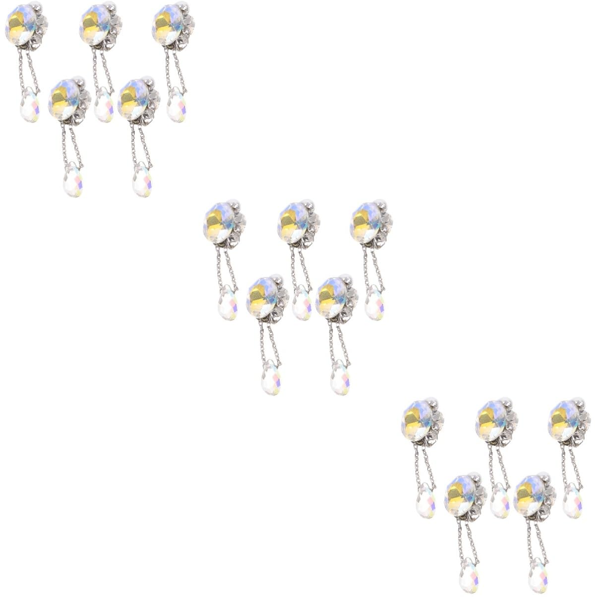 VICASKY 3 set di gioielli per unghie per nail art, gioielli per unghie e charm, pietre preziose, ciondoli per unghie, cristalli, 5 pezzi x 3