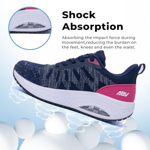 Image of QAUPPE Womens Walking Shoes with Arch Support Athletic Orthotic Sneakers for Women Foot Pain Relief
