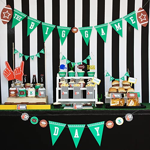 Bchocks AB-122 24 Pieces Football Theme Glitter Cupcake Topper Cake Picks Decoration thumb #3