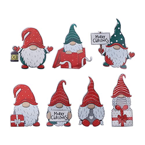 NUOBESTY Imanes de nevera de Navidad, calcomanías de nevera, Papá Noel Gnomo, imanes de nevera, decoración divertida de Navidad para el hogar, 7 piezas