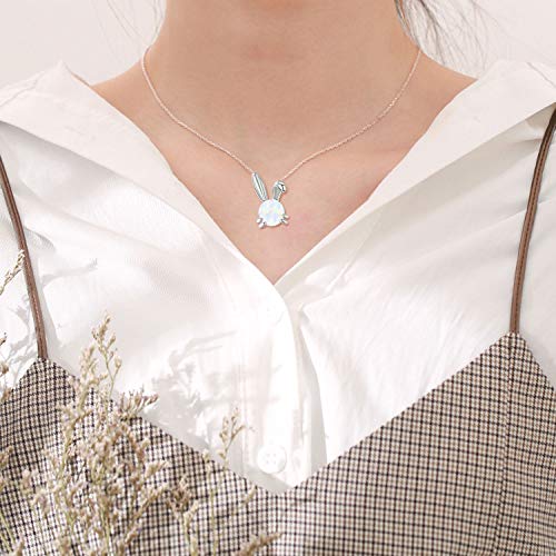 JUSTKIDSTOY Bunny Necklace 925 Sterling Silver Cute Rabbit Pendant Necklace Jewelry Gifts for Women Girls Rabbit Lover3