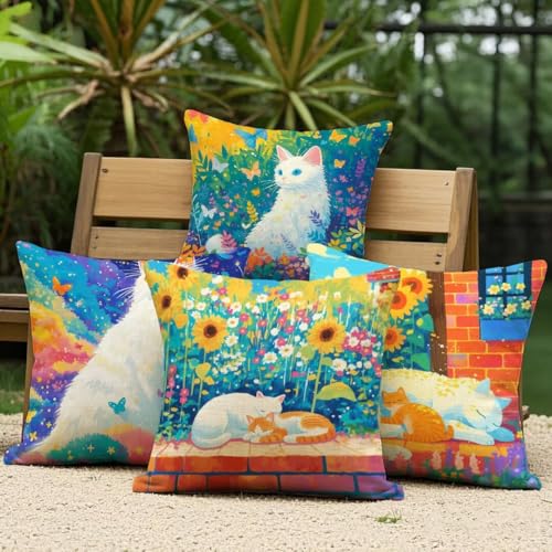 Housse de coussin 50x50cm en lin blanc avec fermeture éclair invisible