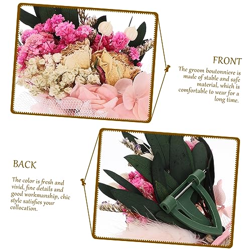 Boutonniere y corsage mini flores secas para boda miniatura 3