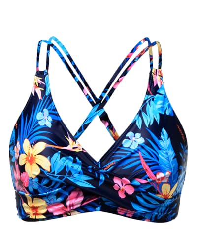 Image of Holipick Twist Front Bikini Tops for Women - Push Up Bathing Suit Top Padded Swimsuit Top