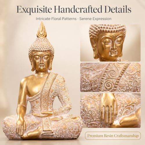 Estatua de Buda Dorado 7.87 Pulgadas para Decoración miniatura 3