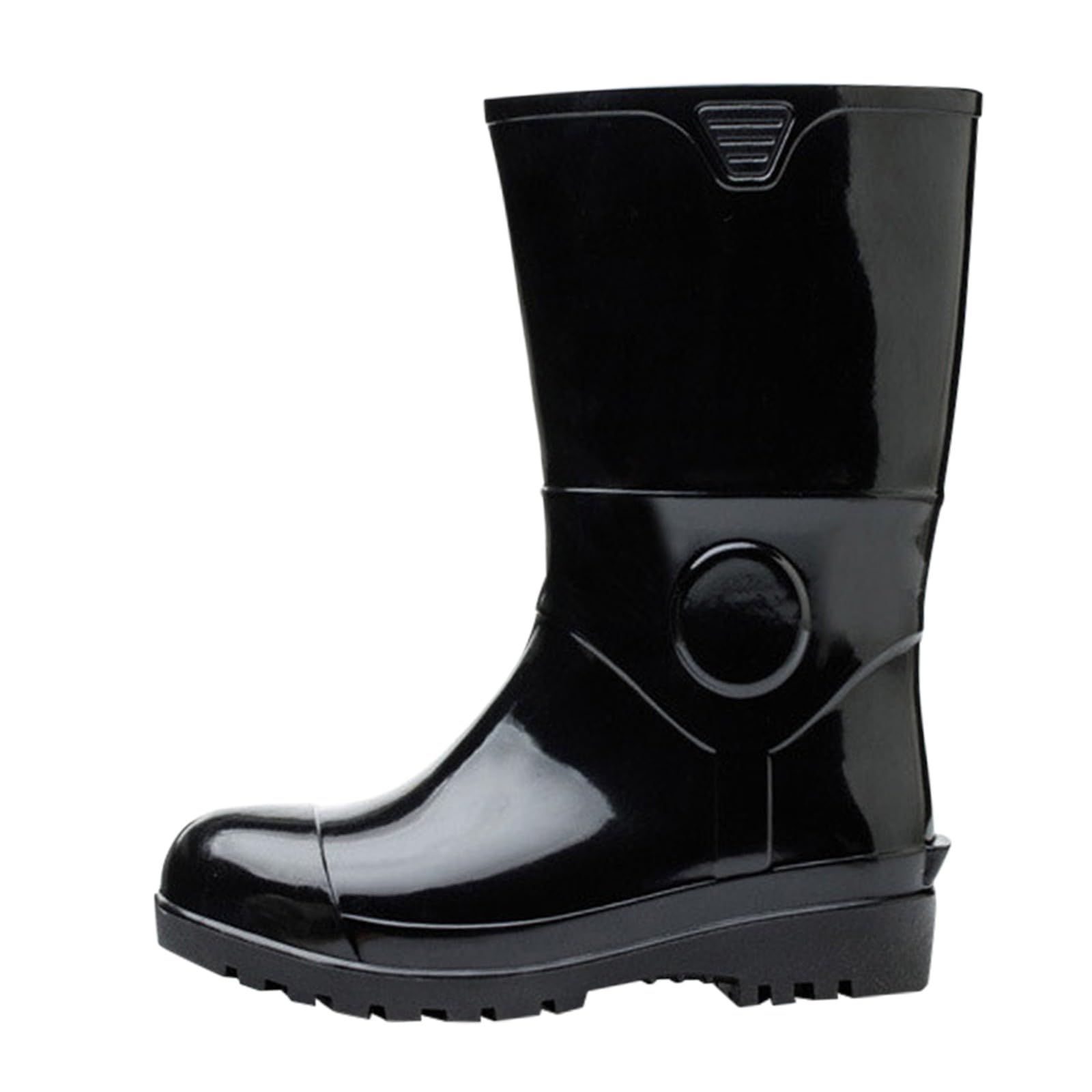 Generisch Stivali di gomma da uomo, a mezza altezza, impermeabili, slip-on, per giornate di pioggia, da giardino, pesca, attività all'aperto, da viaggio, scarpe in gomma