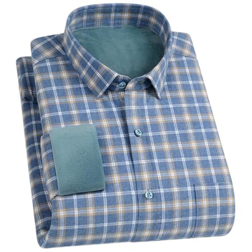 Chemise manches longues coton brossé isolante contre le froid hivernal homme