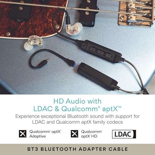 Image of MEE audio M6 PRO Musicians' In-Ear Monitors Wired + Wireless Combo Pack: Includes IEMs, 2 Audio Cables and BT3 Hi-Res Bluetooth Audio Adapter w /aptX, LDAC, Auracast Support, & Built-In Headset (Clear)