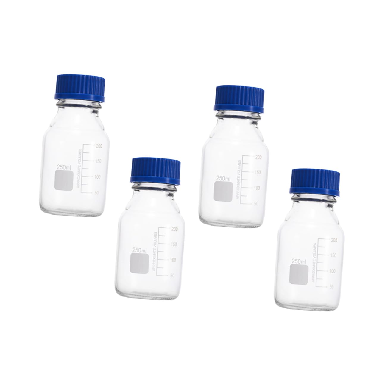 Veemoon Flacon D’échantillons en Verre 250ml avec Couvercle, Lot de 4