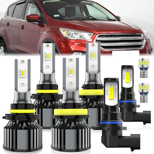 Image of For Ford Escape 2013-2016 light Bulbs, Hi-Lo Dual Beam Fog Light Bulb License Plate Light Combo, Plug-and-Play Installation, 8 Pack