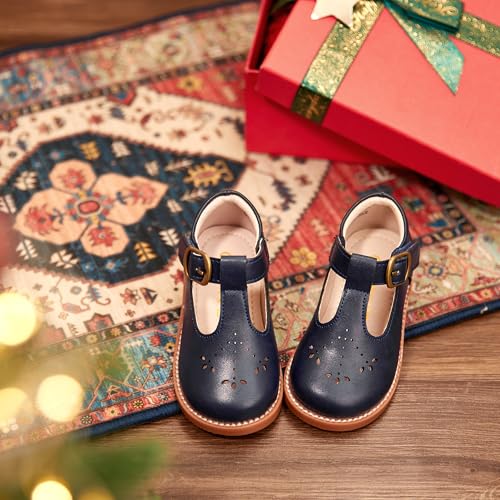 Image of GINFIVE Toddler Girls Dress Shoes Little Kids Flats School Mary Janes Shoes