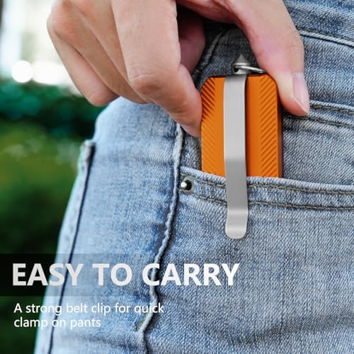 Image of Aluminum Alloy Utility Knife, Retractable Box Cutter Pocket Knife Replaceable Blade EDC Razor Knife with 10pcs Blades (ORANGE)
