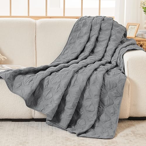 Image of Litanika Queen Quilt Bedding Set, Medium Grey Summer Lightweight Soft Comforter Bedspreads & Coverlets, Boho Farmhouse Bedding Cover Bed Decor All Season, 3 Pieces (1 Quilt, 2 Pillowcases)