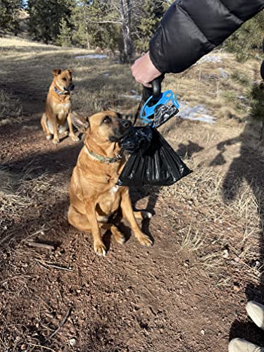 Image of New Bag-N-Go Ultra Slim Bag Holder For Leash-One-Handed Operation- Keeps Rolls Secure Without Unrolling-Double Bag Hooks For Full Bags- Includes (1) Roll of Dog Waste Bags